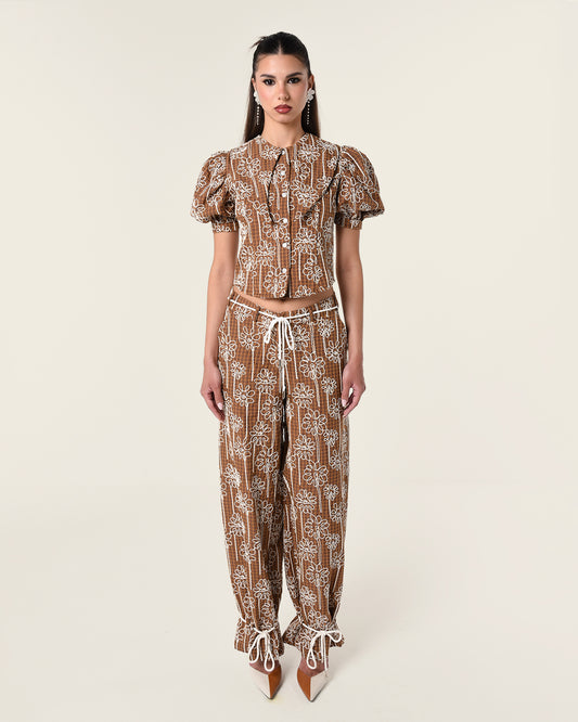 EMBROIDERED BUTTON UP TOP