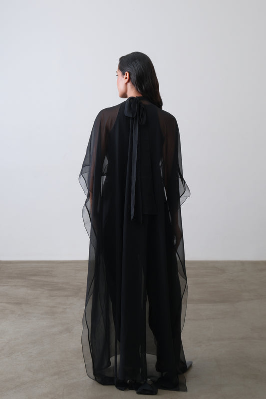 Black Embroidered Cape