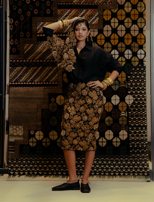 Baroque Hand Embroidered Skirt