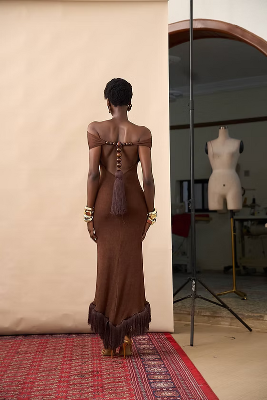 Tassel Dress - Brown
