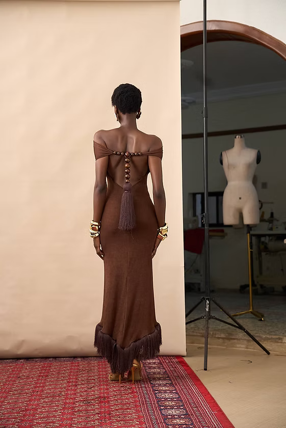 Tassel Dress - Brown