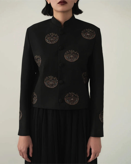 Hayat Hand Embroidered Structured Jacket (F)