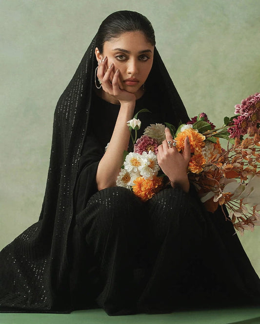 'ZEBAISH' DRAPE KAFTAN SET