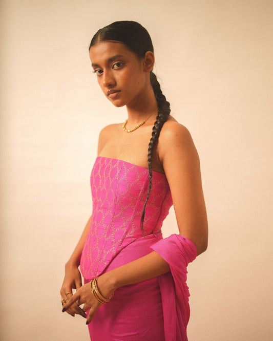 Falak I Silk Brocade Tube Corset