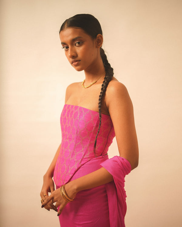 Falak I Silk Brocade Tube Corset
