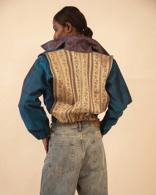 AMBR IV | Cropped Brocade Bomber