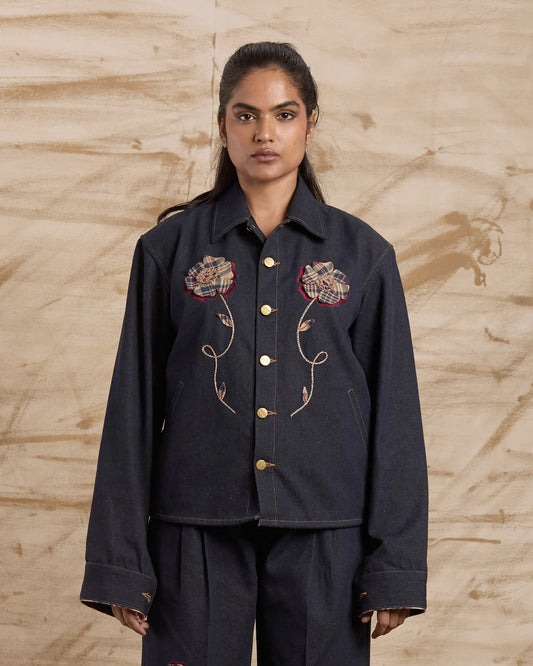 Hibiscus Hand Embroidered Jacket