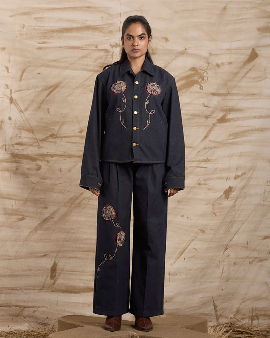 Hibiscus Hand Embroidered Jacket
