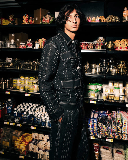 Black Kantha Jacket