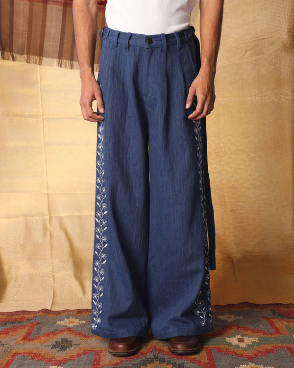 Chikan Box Pleat Pants
