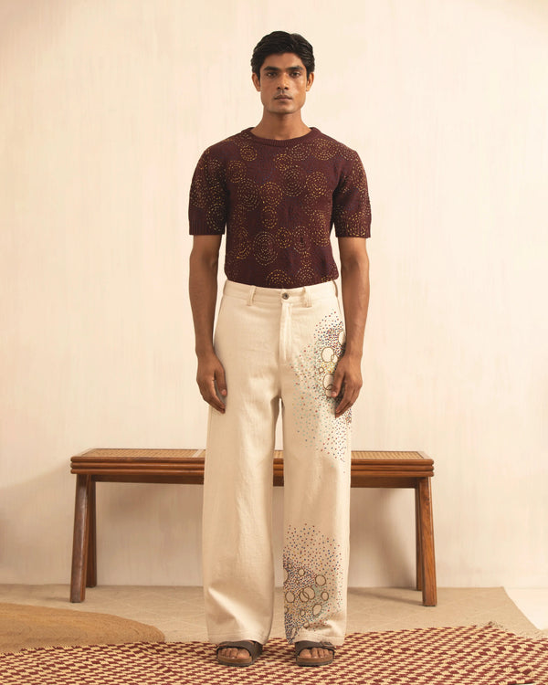 Embroidered Knots Denim