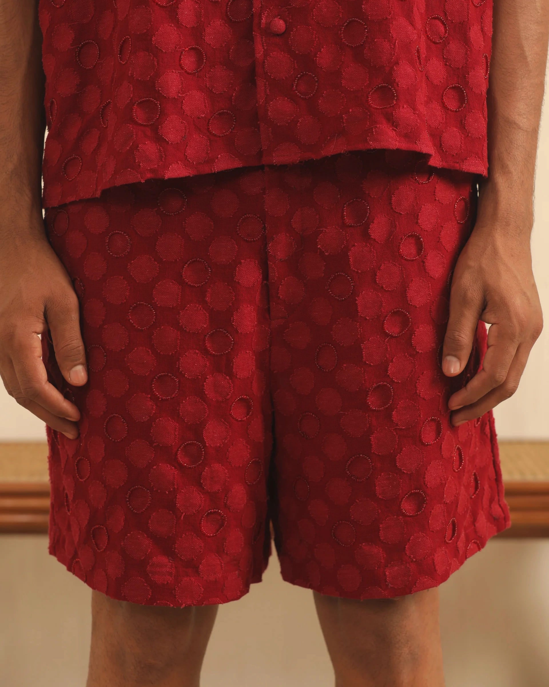 Red Beaded Shorts