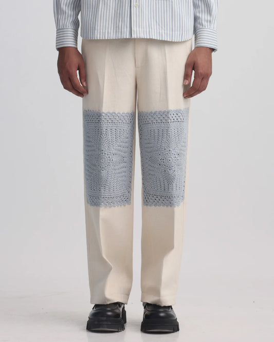 Epidermis Crochet Applique Trouser - OW