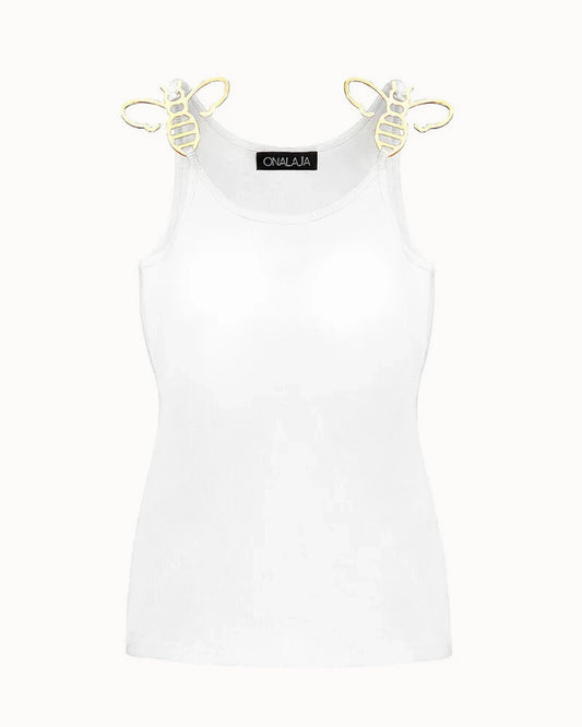 Bee Plain Tank (White)
