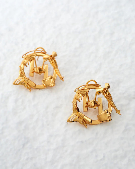 O.H. V Mini Studs Earrings