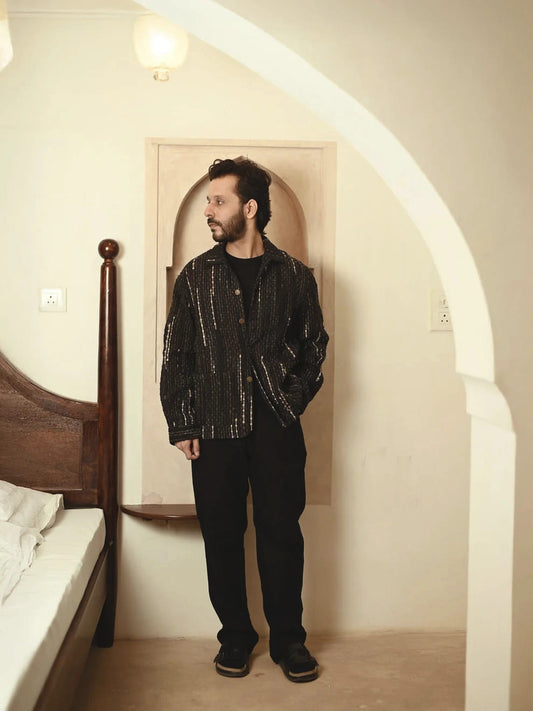 Upcycled Handwoven Berlin Jacket Set - Green