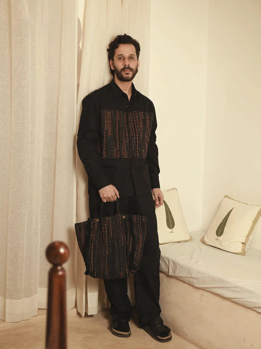 Upcycled Handwoven Hunza Shirt Set - Copper